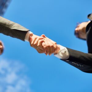 Hands of partners